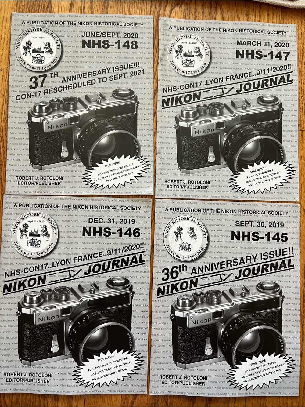 Nikon Historical Society Nikon Journal Lot (NHS-145, 146, 147, 148)